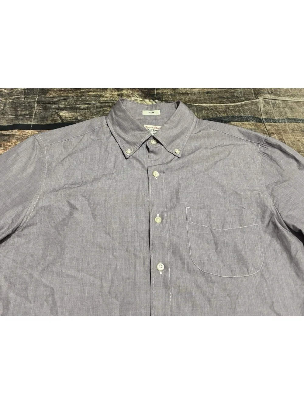 J Crew Shirt Mens Small Secret Wash 100s 2 Ply Yarns Slim Fit Purple